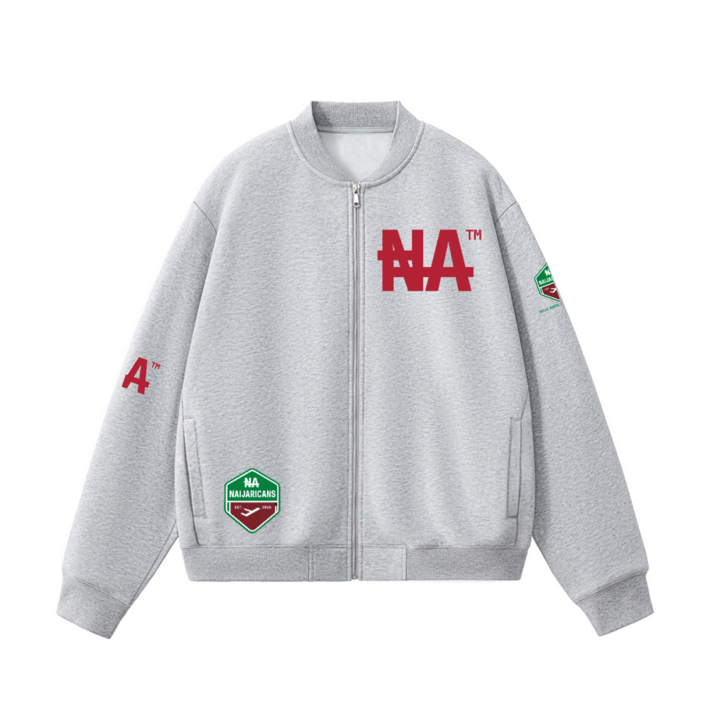 Unisex Fleece Zip-Up Baseball "NA" Jacket