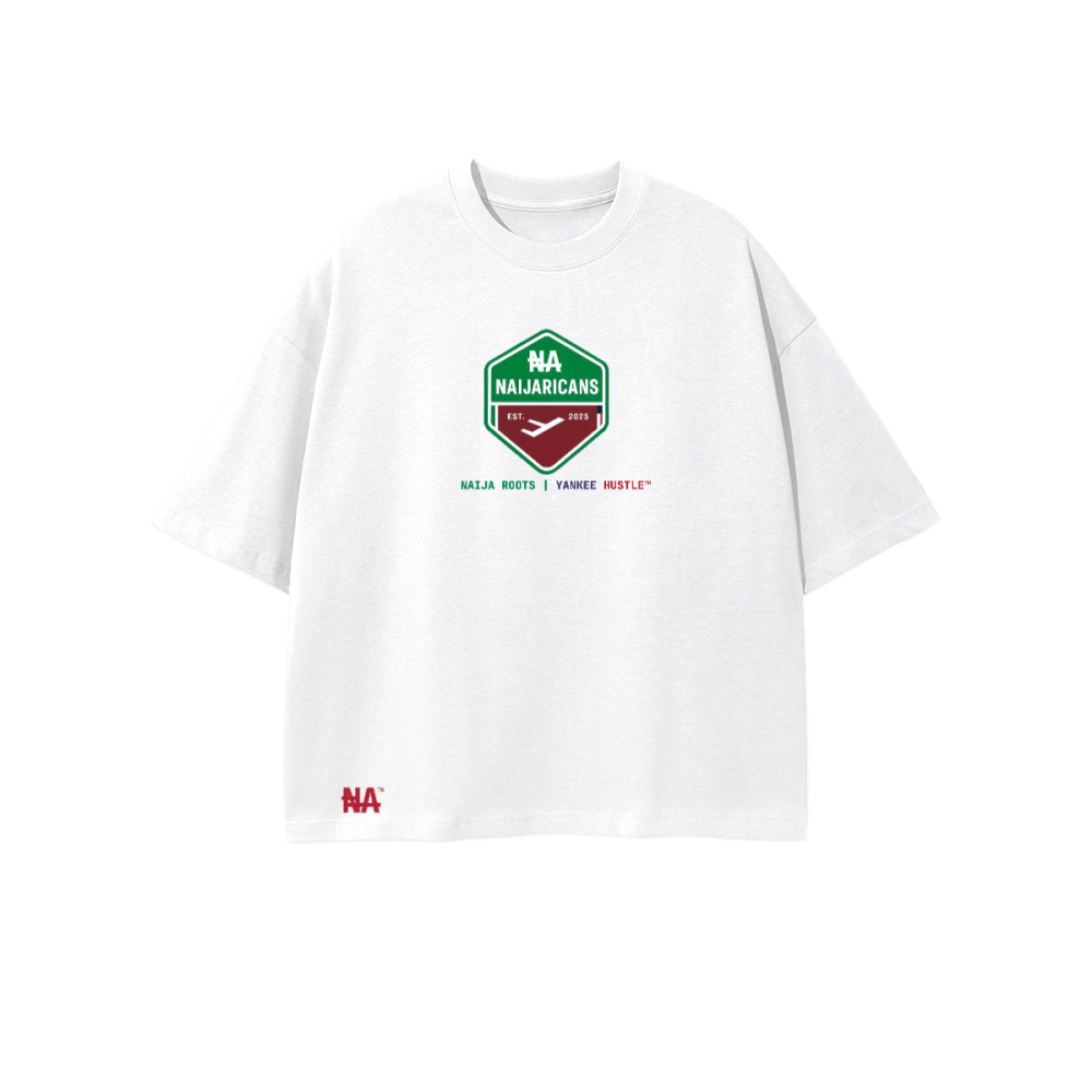 Unisex 100% Combed Cotton Cropped Oversized "Naijaricans" T-shirt