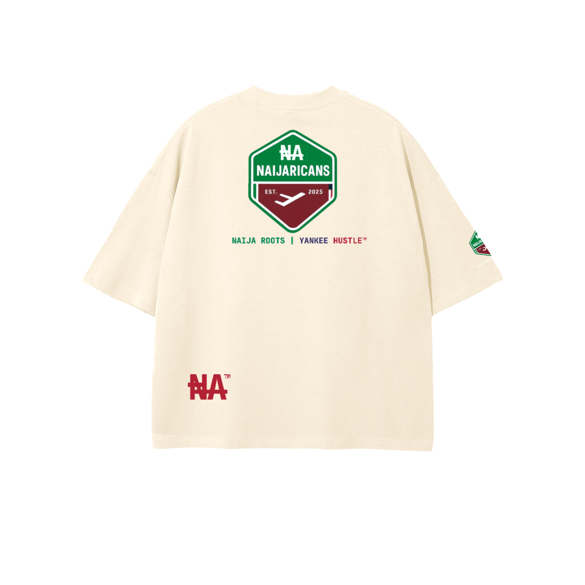 Unisex 100% Combed Cotton Cropped Oversized "Naijaricans" T-shirt