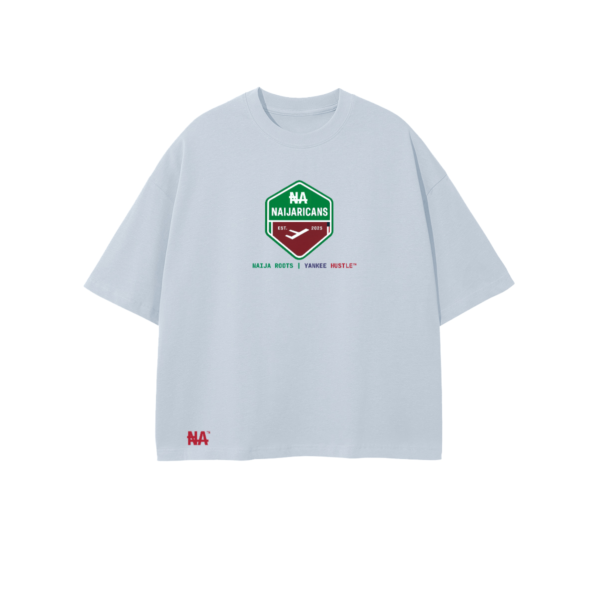 Unisex 100% Combed Cotton Cropped Oversized "Naijaricans" T-shirt