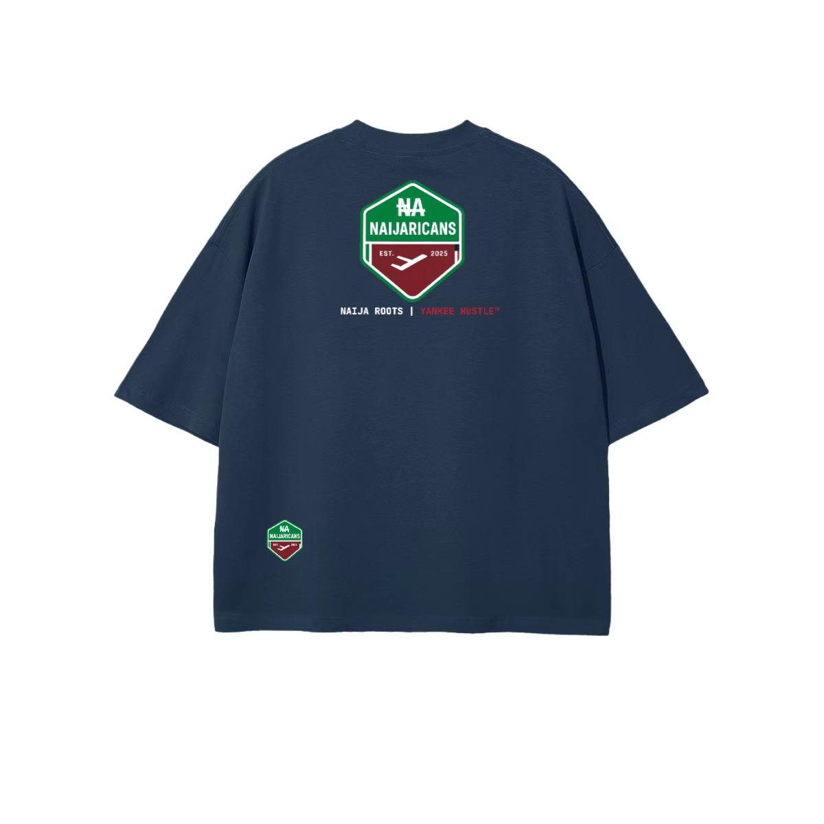 Unisex 100% Combed Cotton Cropped Oversized "Naijaricans" T-shirt