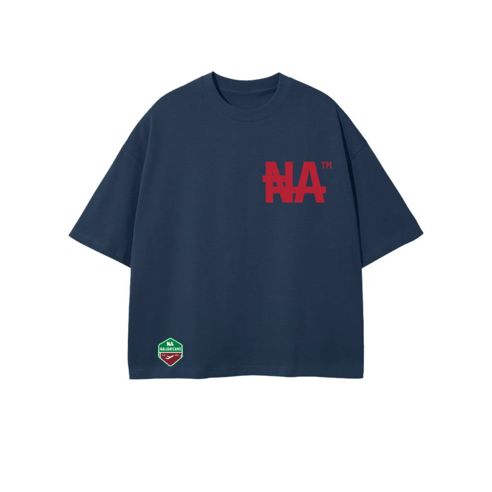 Unisex 100% Combed Cotton Cropped Oversized "Naijaricans" T-shirt