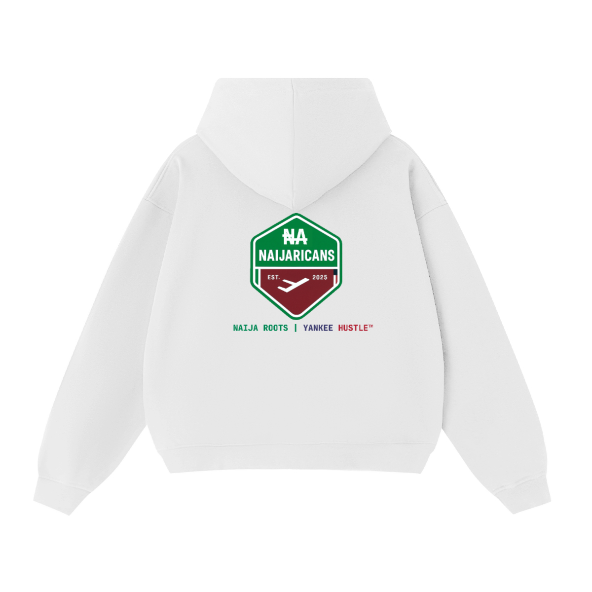 Unisex Cropped Oversized Zip-up "NA" Hoodie