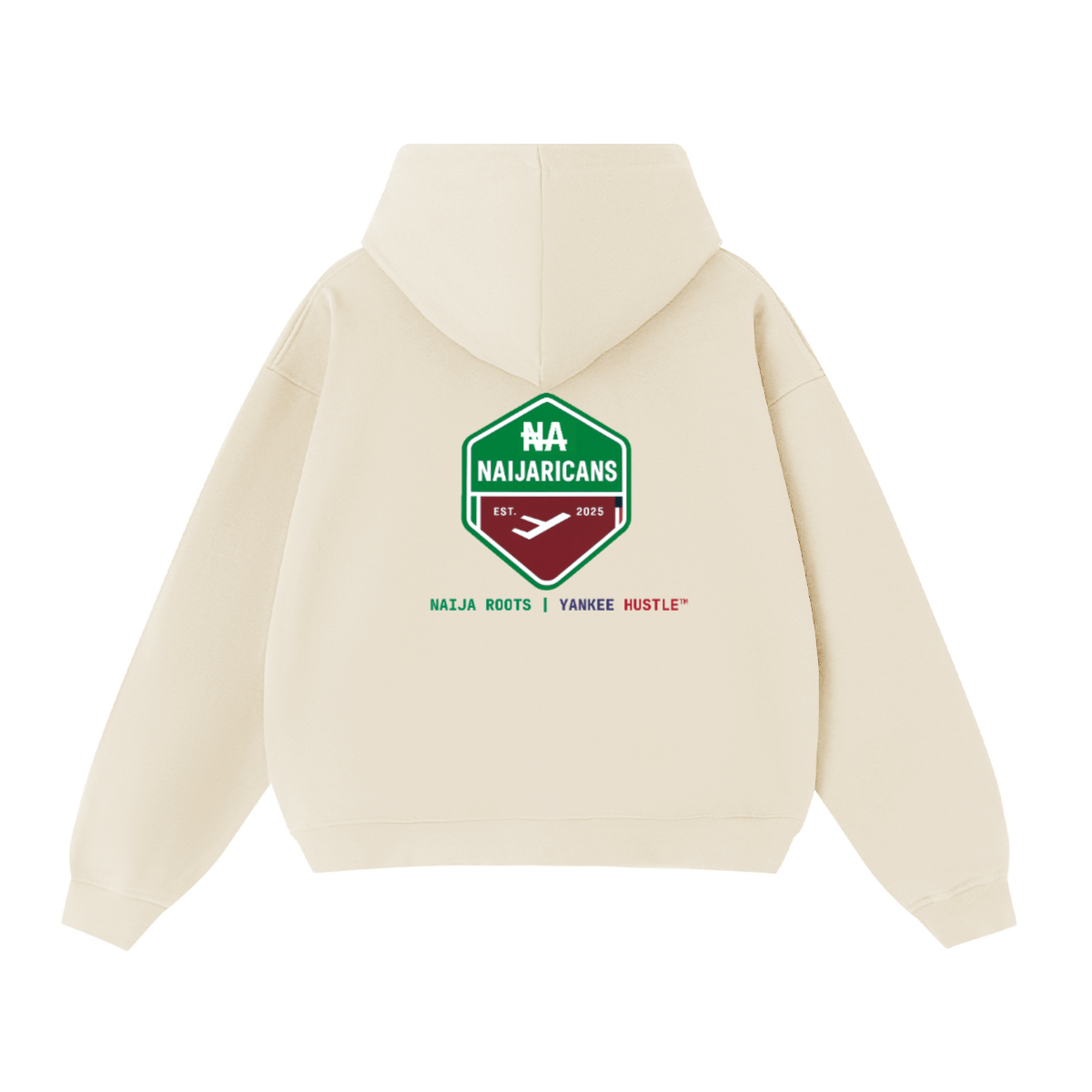 Unisex Cropped Oversized Zip-up "NA" Hoodie