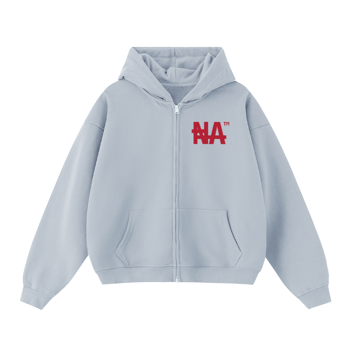Unisex Cropped Oversized Zip-up "NA" Hoodie