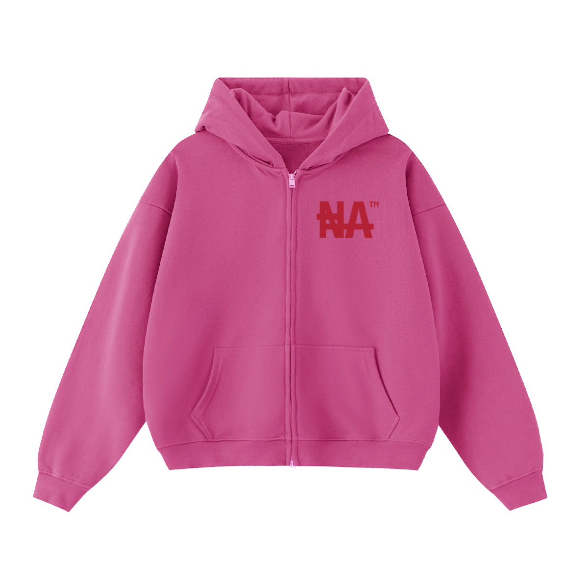 Unisex Cropped Oversized Zip-up "NA" Hoodie
