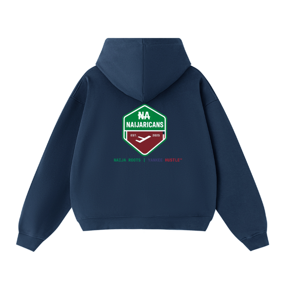 Unisex Cropped Oversized Zip-up "NA" Hoodie