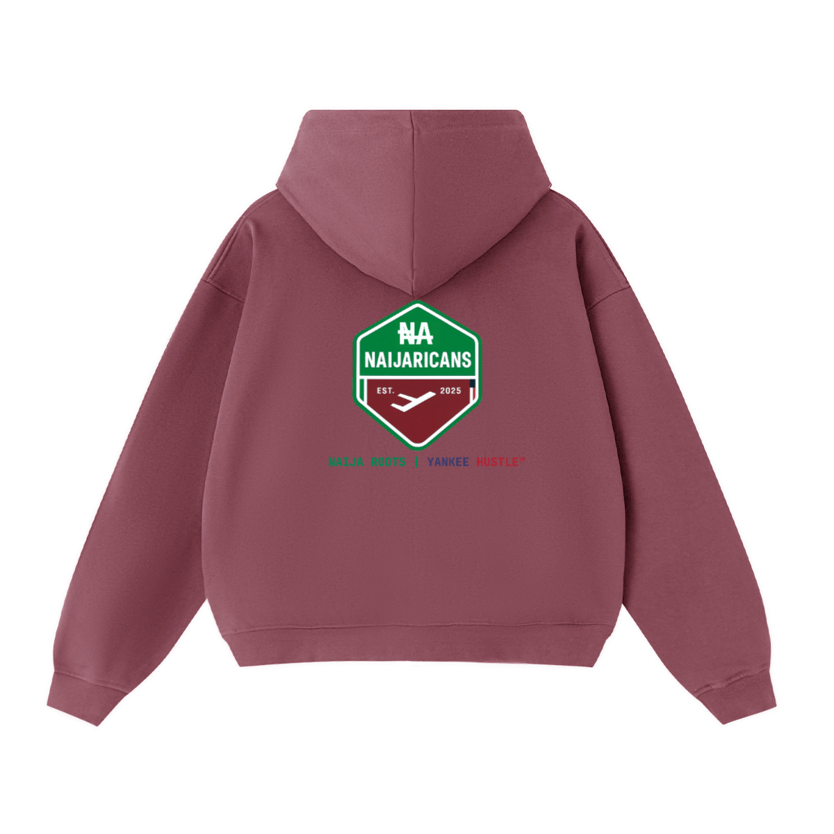 Unisex Cropped Oversized Zip-up "NA" Hoodie