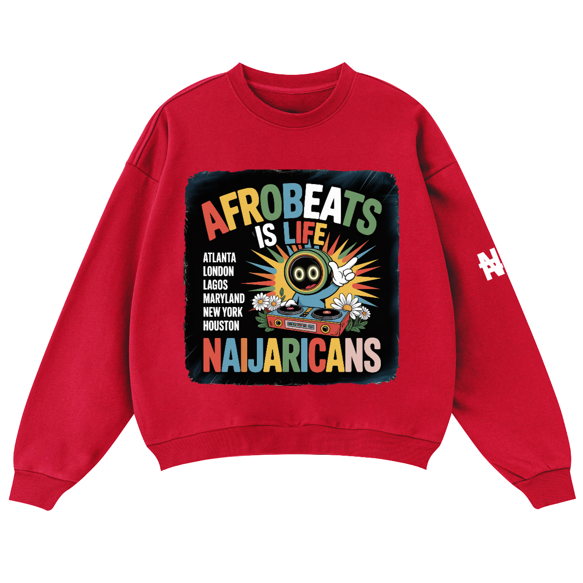 Unisex Oversized Crewneck "Afrobeats is Life" Sweater