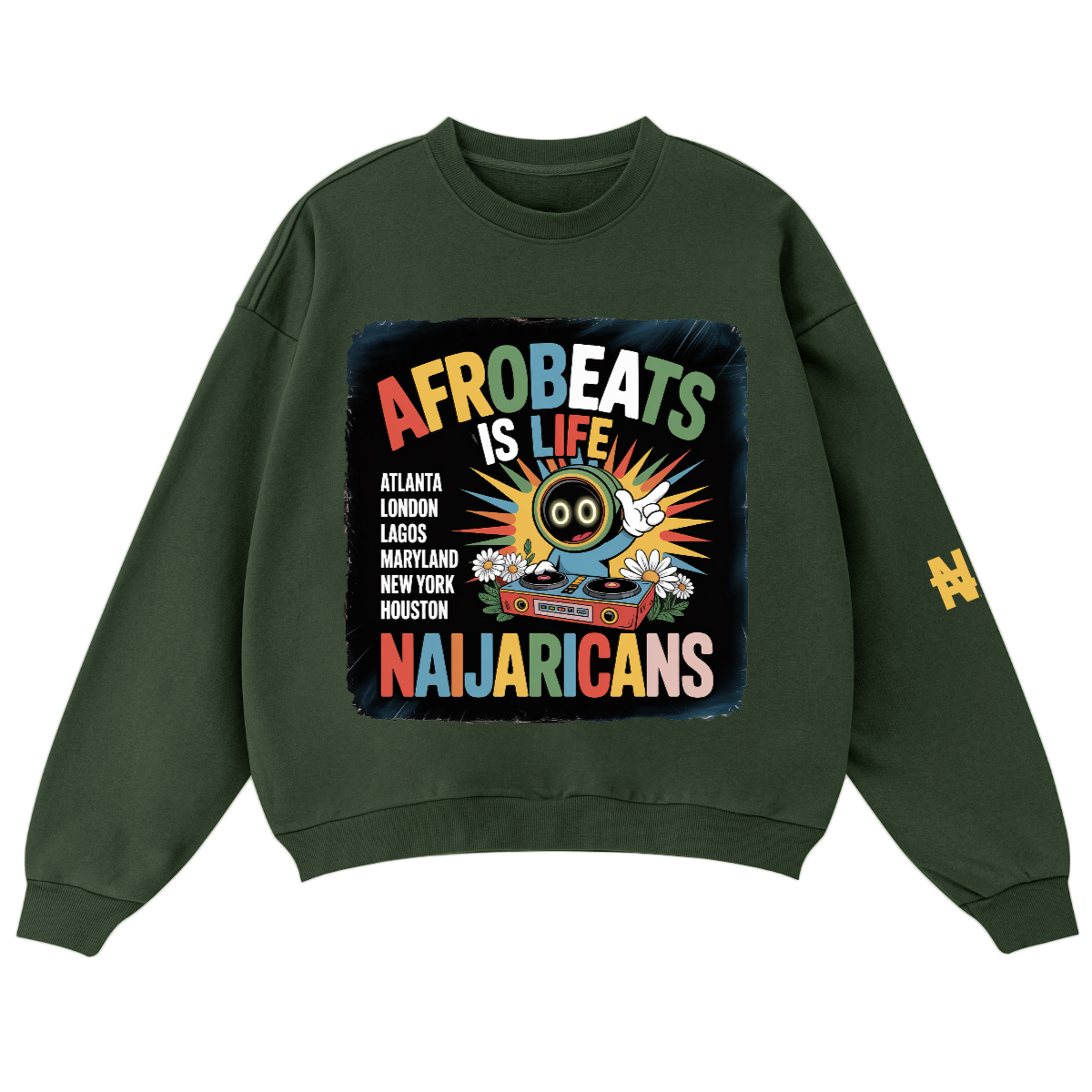 Unisex Oversized Crewneck "Afrobeats is Life" Sweater