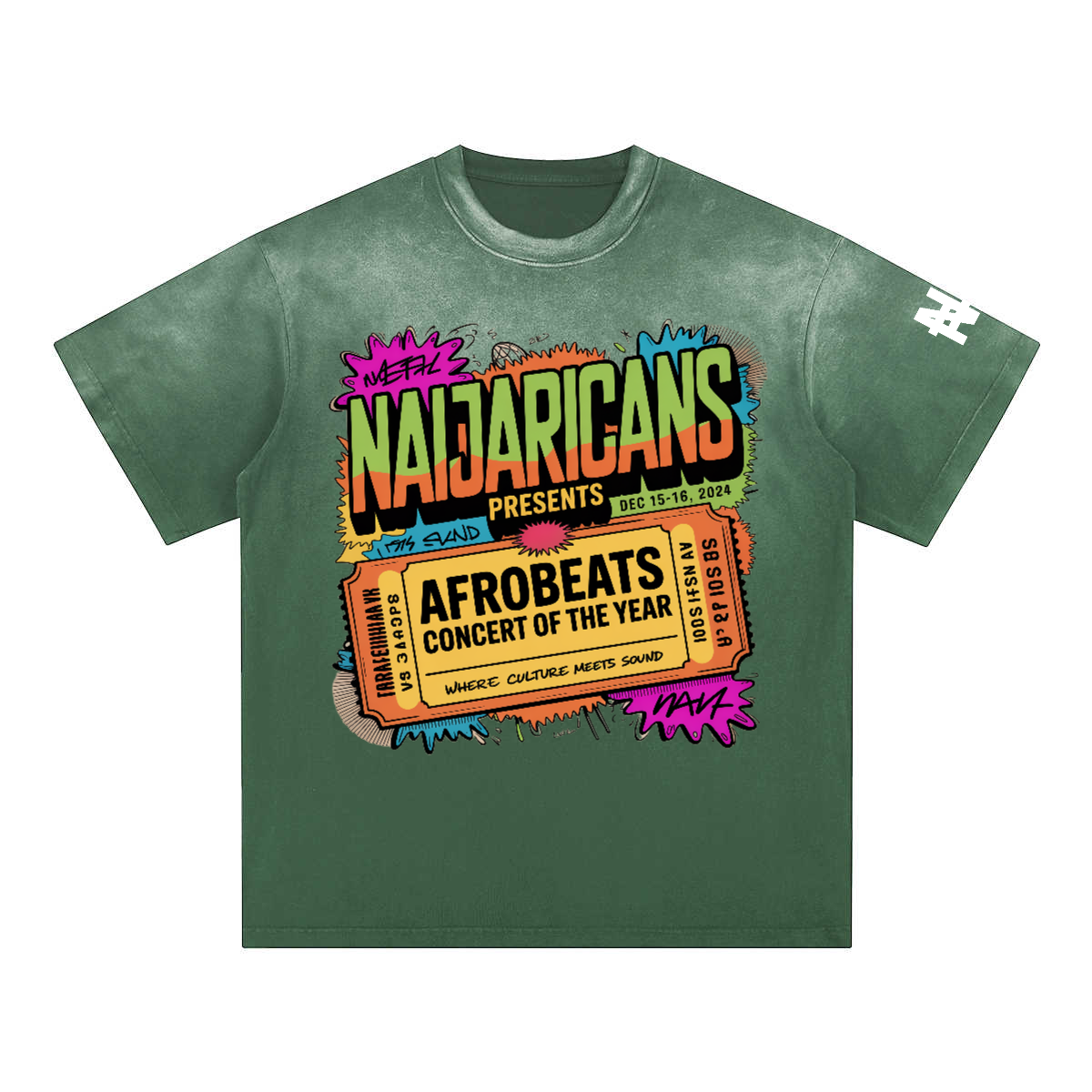 Unisex Washed Gradient "Afrobeats Concert" Tee