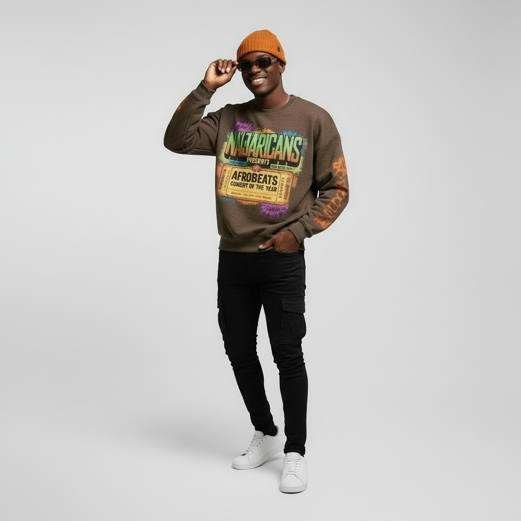 Unisex Washed Cropped "Afrobeats Concert" Sweatshirt