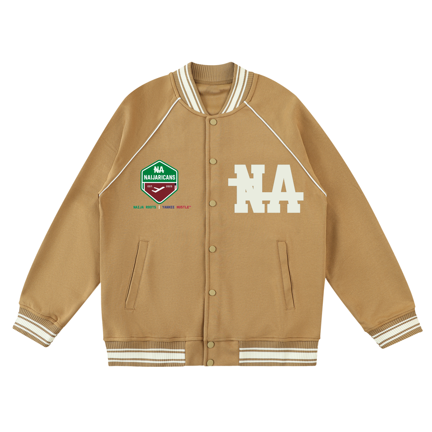 Contrast Trim Raglan Varsity "64" Jacket