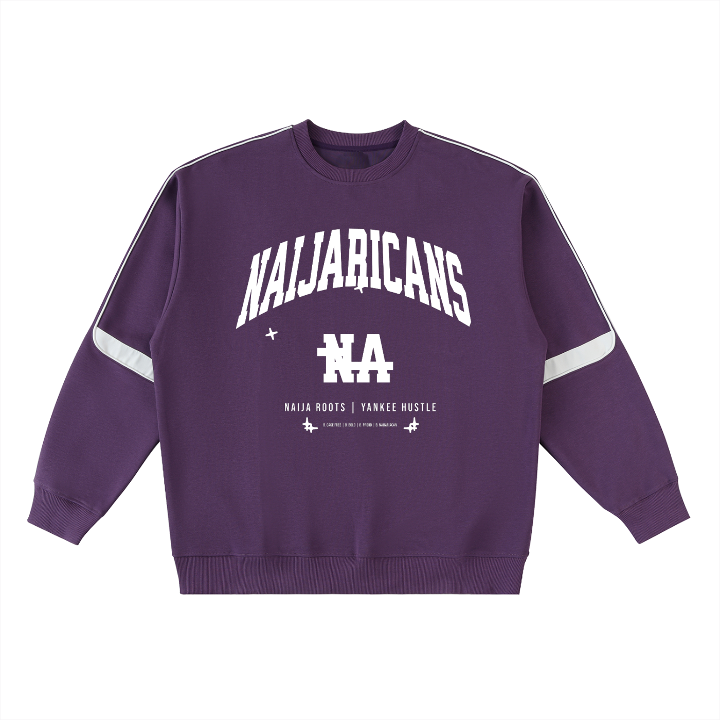 Oversized Crewneck Taped "Naijaricans-NA" Sweatshirt