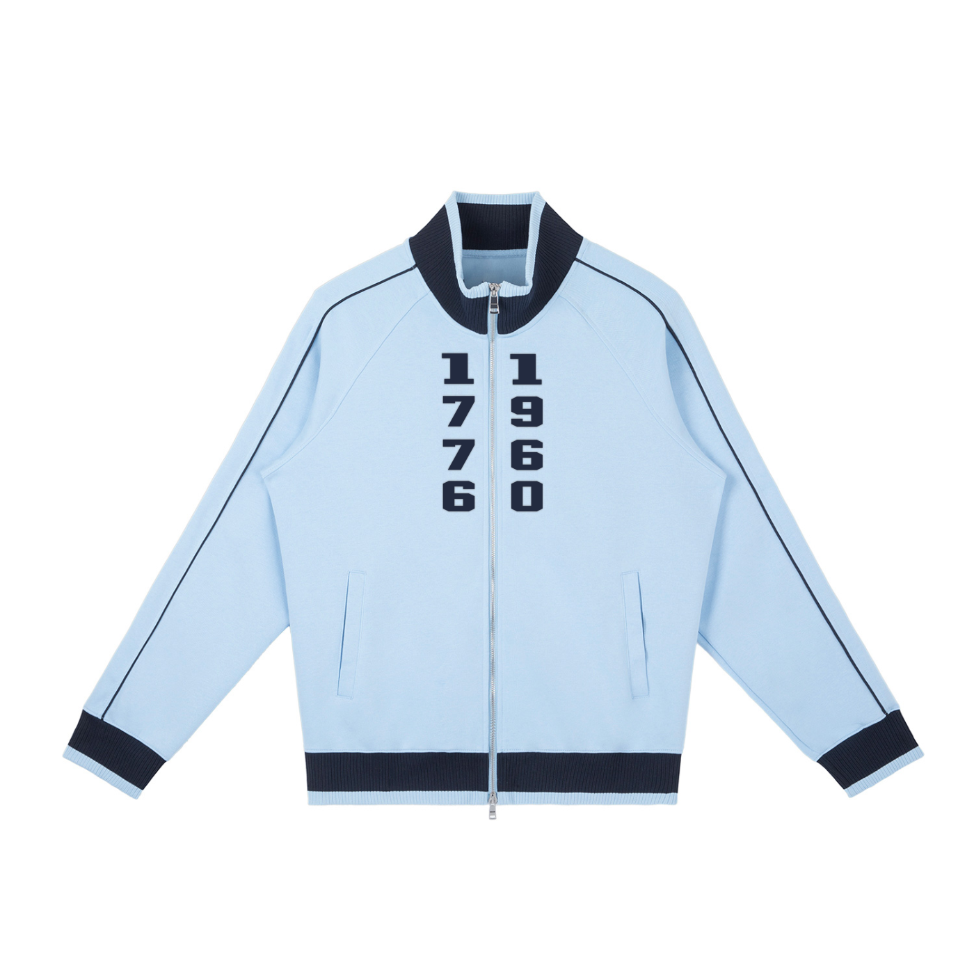 Color Block Raglan Sleeve Zip '1960-1776' Track Jacket