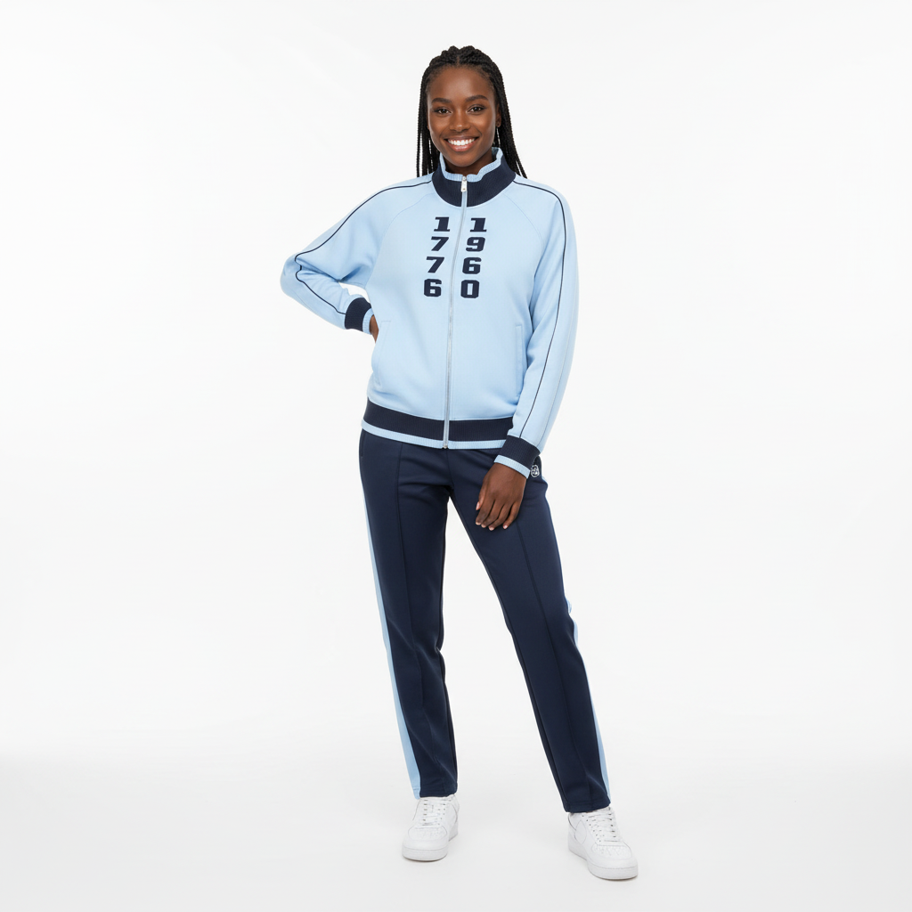 Color Block Raglan Sleeve Zip '1960-1776' Track Jacket